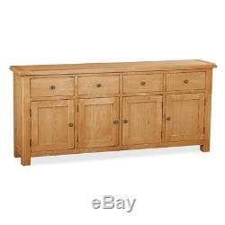 Sidmouth Oak Extra Large Sideboard Rustic 4 Door 4 Drawer Sideboard