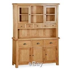Sidmouth Oak Large Dresser Rustic Welsh Dresser 8 Drawer 5 Door Dresser