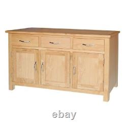 Sienna Large Sideboard Oak Natural 3 Doors 3 Drawers