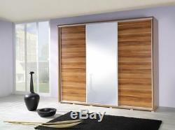 Sliding Door Wardrobe with Mirror Rails Shelves Drawers Large FREE Assembly