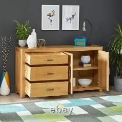 Soho Oak Large Sideboard with 3 Drawers and 2 Doors-EX-DISPLAY- SC23-F302