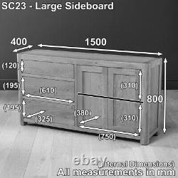 Soho Oak Large Sideboard with 3 Drawers and 2 Doors SC23