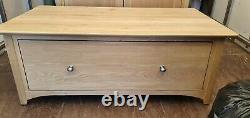 Solid 2 Door Oak Wardrobe Dovetail Joints ExDisplay Chrome fittings Large Drawer