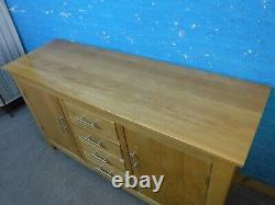 Solid Heavy Oak Chunky 2door 4dovetailed Drawer Sideboard Large Surface Depth