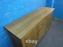 Solid Heavy Oak Chunky 2door 4dovetailed Drawer Sideboard Large Surface Depth