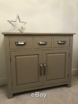 Solid Oak, Farrow & Ball, London Stone, Large Two Door Sideboard with 3 drawers