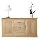 Solid Oak Large Sideboard, 2 Cupboards, 3 Drawers, Assembled. Baumhaus Mobel