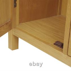 Solid Oak Large Sideboard Cabinet Light 2 Door Solid Wooden Storage Cupboards