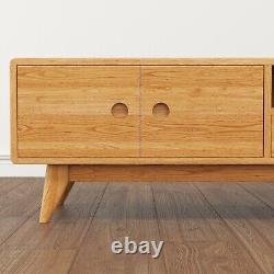 Solid Oak Large Sideboard. Low Level with Doors & Drawer. Handmade. Scandi Style