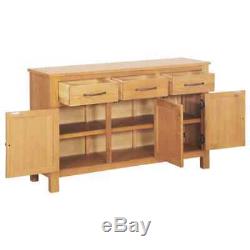 Solid Oak Wood Large Sideboard with 3 Drawers & 3 Doors Cupboard Cabinet Storage