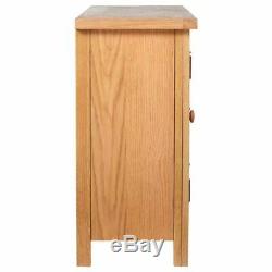 Solid Oak Wood Sideboard Large 3 Drawers + 2 Doors Cupboard Cabinet Organiser