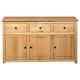 Solid Pinewood Large Sideboard with 3 Drawers & 3 Doors Cupboard Cabinet Storage
