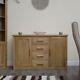 Solid Wood 3 Drawer 2 Door Large Sideboard Living & Dining Furniture Arden Oak