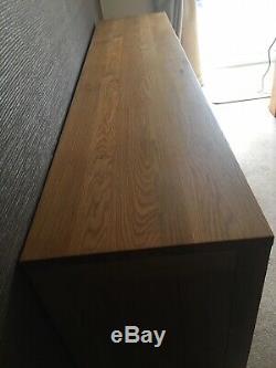 Solid oak furniture 4 door 4 drawer extra large sideboard 2m long x. 450 wide