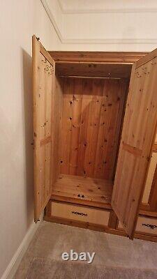 Solid pine large double wardrobe 2 Doors 2 Drawers in good condition