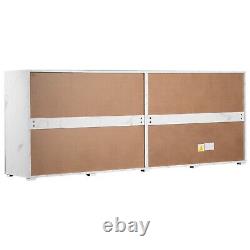 Storage Sideboard 4 Doors 2 Drawers Kitchen Cabinet Large Wooden Cupboard White