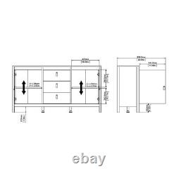 Striking Design Sideboard 2 Doors + 3 Drawers in White W151xH80xD38cm