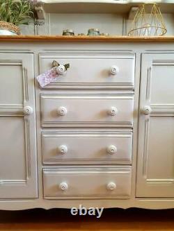 Stunning Large Ercol Welsh Dresser Sideboard Cupboard Cabinet Shabby Chic Grey