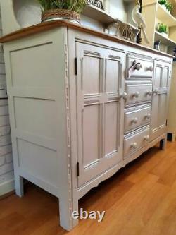 Stunning Large Ercol Welsh Dresser Sideboard Cupboard Cabinet Shabby Chic Grey