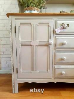 Stunning Large Ercol Welsh Dresser Sideboard Cupboard Cabinet Shabby Chic Grey