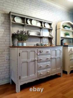 Stunning Large Ercol Welsh Dresser Sideboard Cupboard Cabinet Shabby Chic Grey