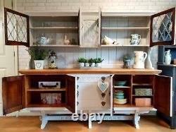 Stunning Large Solid Oak Cradle Dresser Sideboard Cupboard Cabinet Painted