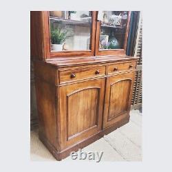 Stunning Large Victorian Mahogany Glazed Bookcase Or Dresser Delivery