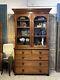 Stunning Large Victorian Mahogany Glazed Bookcase Over Chest With key Delivery