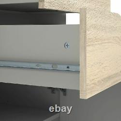 Super Style Sideboard Large 3 Drawers 2 Doors in White and Oak