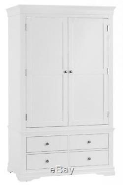 Sussex White Painted 2 Door 4 Drawer Wardrobe / Large White Wardrobe / In Stock