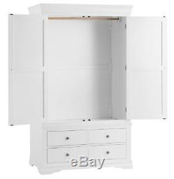 Sussex White Painted 2 Door 4 Drawer Wardrobe / Large White Wardrobe / In Stock