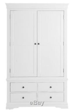 Sussex White Painted 2 Door 4 Drawer Wardrobe / Large White Wardrobe / In Stock
