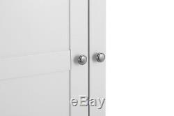 Sussex White Painted 3 Door 3 Drawer Wardrobe / Large White Triple Robe / New