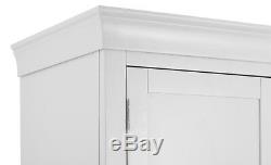 Sussex White Painted 3 Door 3 Drawer Wardrobe / Large White Triple Robe / New