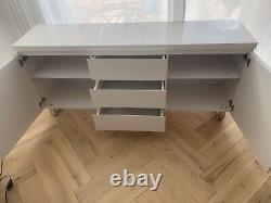 Sydney Large High Gloss Sideboard Unit 2 x Doors 3 x Drawers in White Rrp £599
