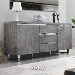 Sydney Large Sideboard With 2 Door 3 Drawer In Concrete Effect