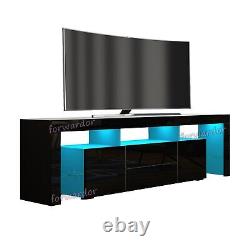 TV Unit Cabinet Large Storage Wood Sideboard Side Table LED Light High Gloss Set