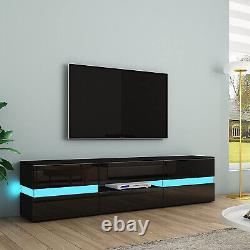 TV Unit Cabinet Large Storage Wood Sideboard Side Table LED Light High Gloss Set
