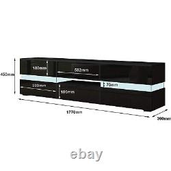 TV Unit Cabinet Large Storage Wood Sideboard Side Table LED Light High Gloss Set