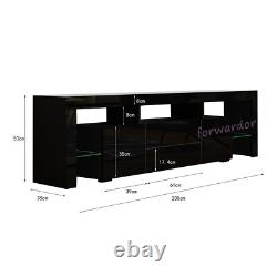 TV Unit Cabinet Large Storage Wood Sideboard Side Table LED Light High Gloss Set