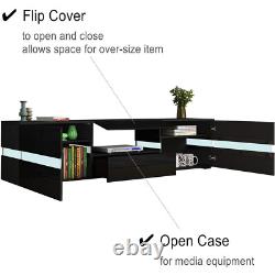 TV Unit Cabinet Large Storage Wood Sideboard Side Table LED Light High Gloss Set