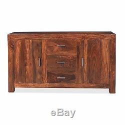 Taj solid sheesham furniture large two door three drawer sideboard