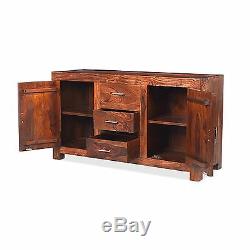 Taj solid sheesham furniture large two door three drawer sideboard