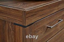 Tall Glass Large Display Cabinet Oak effect LED Lights Soft Close Drawers Gent