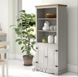 Tall Kitchen Pantry Rustic Grey Cupboard Storage Cabinet Unit Large Dresser Door