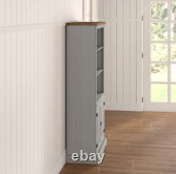 Tall Kitchen Pantry Rustic Grey Cupboard Storage Cabinet Unit Large Dresser Door