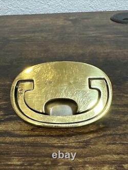 Thomasville Drawer Pull Brass Campaign Style Large Door Cabinet Dresser Hardware