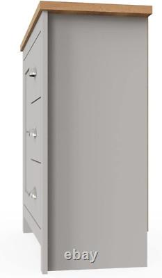 Timber Art Design UK Lisbon 1 Door 3 Drawer Storage Cabinet Sideboard Grey for M