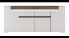 Toronto Large Wide 4 Door 2 Drawer Sideboard Inc Plexi Lighting In Gloss White U0026 Oak
