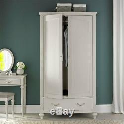 Traditional Design Bedroom Montreux Soft Grey Large Drawer Double Door Wardrobes